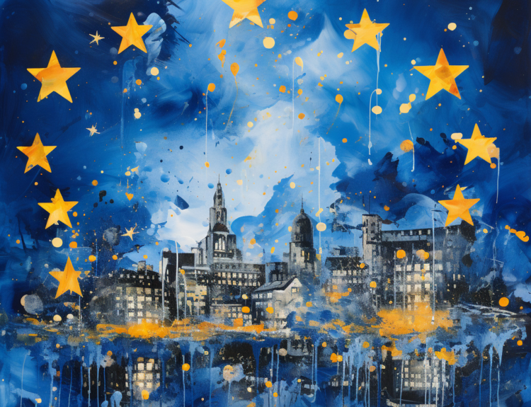 grafika na wzór flagi unii europejskiej